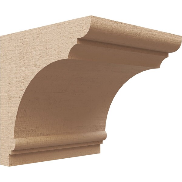 Ekena Millwork 6"W x 6"D x 6"H Wide Hughes Rough Cedar Woodgrain TimberThane Corbel, Primed Tan CORUR06X06X06HUGRCPR - main